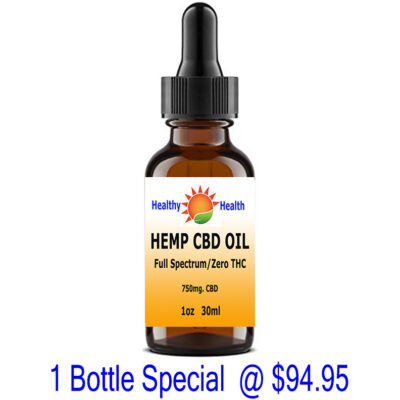 bottle of hemp cbd oil 750mg with zero thc 1 bottle special